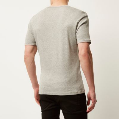 Grey marl essential rib t-shirt